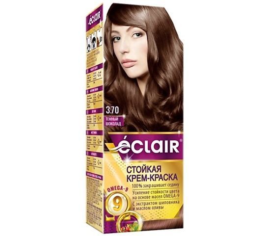 Cream hair dye "OMEGA-9" tone: 3.70, dark chocolate (10325826)